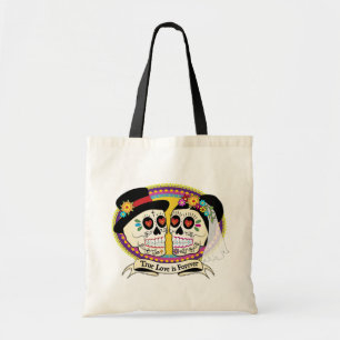 Schädel-Tasche Los Novios Zucker(englisch) Tragetasche