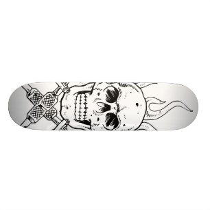 Schädel-Tätowierung Skateboard