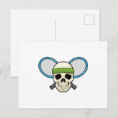 Schädel Tennis Tennisschläger Postkarte (Vorne/Hinten)