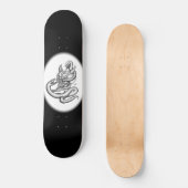 Schädel - Teufelsköpfe mit Schlange Skateboard (Vorderseite)