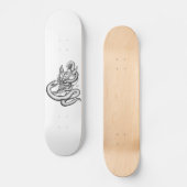 Schädel - Teufelsköpfe mit Schlange Skateboard (Vorderseite)