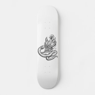 Schädel - Teufelsköpfe mit Schlange Skateboard