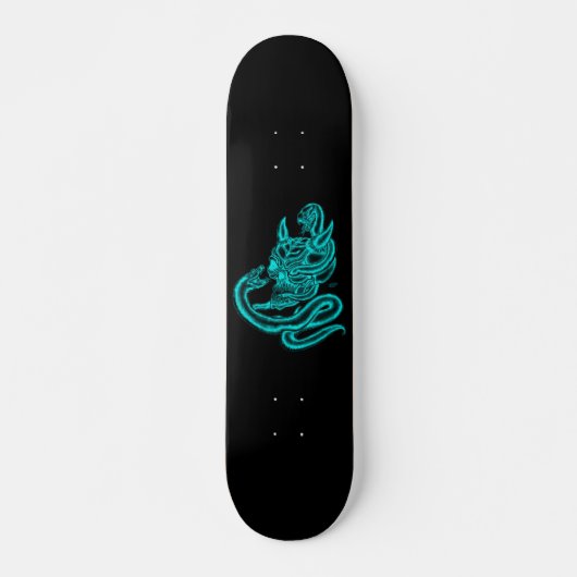 Schädel - Teufelsköpfe mit Schlange Skateboard (Vorne)
