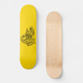 Schädel - Teufelsköpfe mit Schlange Skateboard (Vorderseite)