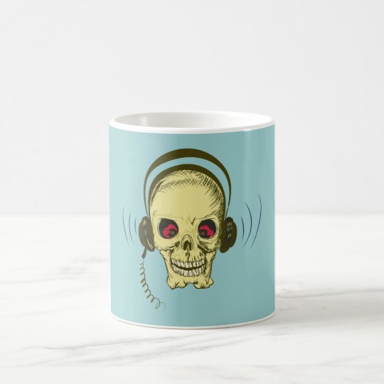 Schädel Totenkopf Kopfhörer skull earphones Kaffeetasse