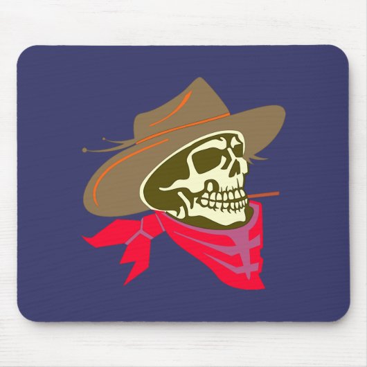 Schädel Totenkopf skull cowboy Mousepad (Vorne)