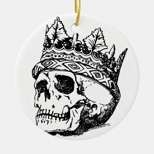 Schädel-tragende Krone, König, Hamlet Keramikornament (Vorne)