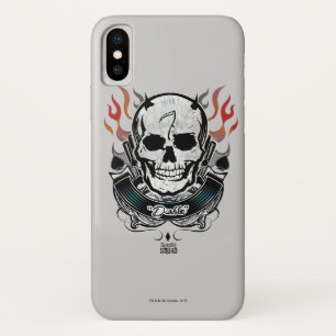 Schädel-u. Flammen-Tätowierungs-Kunst der iPhone X Hülle