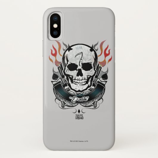 Schädel-u. Flammen-Tätowierungs-Kunst der Case-Mate iPhone Hülle (Rückseite)