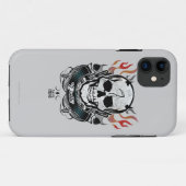 Schädel-u. Flammen-Tätowierungs-Kunst der Case-Mate iPhone Hülle (Rückseite (Horizontal))