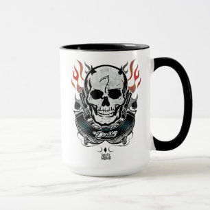 Schädel-u. Flammen-Tätowierungs-Kunst der Tasse