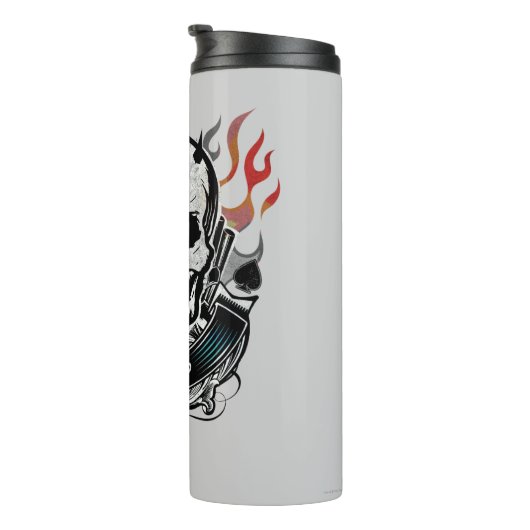 Schädel-u. Flammen-Tätowierungs-Kunst der Thermosbecher (Nach rechts gedreht)