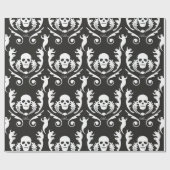 Schädel u. Geist-Damast Geschenkpapier (Flach)