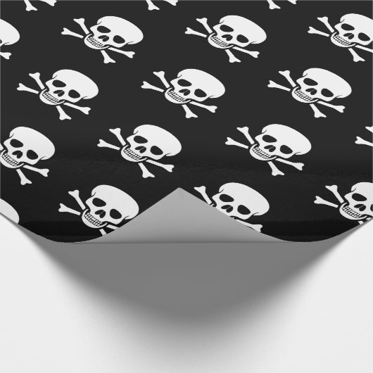 Schädel u. gekreuzte Knochen Geschenkpapier (Ecke)