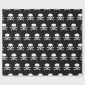 Schädel u. gekreuzte Knochen Geschenkpapier (Flach)