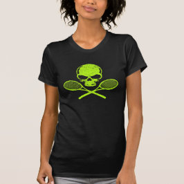 Schädel u. gekreuzter Schläger-Tennis-Damen-T - T-Shirt