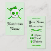 Schädel-u. Häkelarbeit-Haken (Limones Grün - Visitenkarte (Vorne/Hinten)