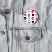 Schädel u. Herz-Knopf Button (Beispiel)