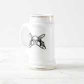 Schädel u. Kettensägen Bierglas (Vorderseite Links)