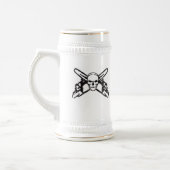 Schädel u. Kettensägen Bierglas (Links)