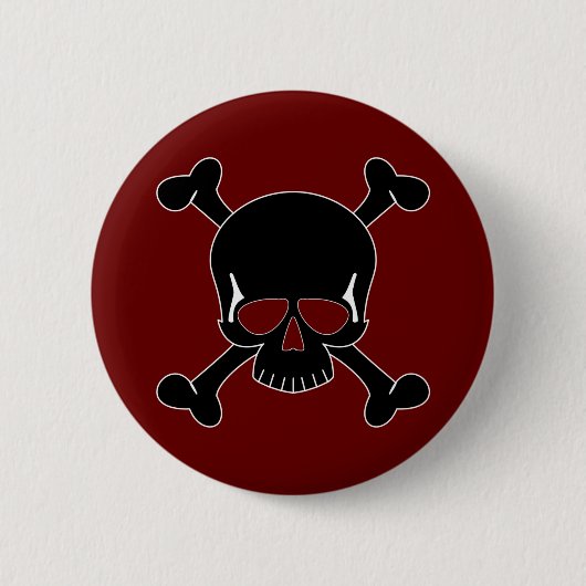 Schädel u. Knochen-Knopf Button (Vorderseite)