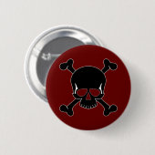 Schädel u. Knochen-Knopf Button (Vorne & Hinten)