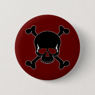 Schädel u. Knochen-Knopf Button