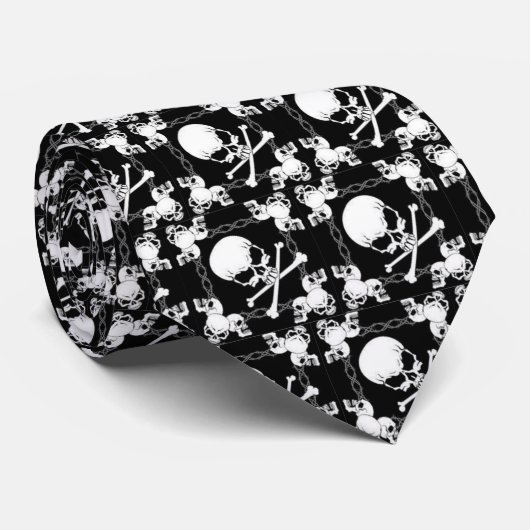 Schädel u. Knochen-Krawatte Krawatte (Gerollt)