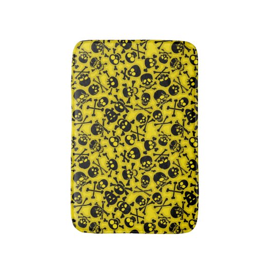 Schädel u. Knochen-Muster Badematte (Vorderseite Vertikal)