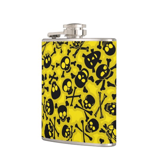 Schädel u. Knochen-Muster Flachmann (Links)