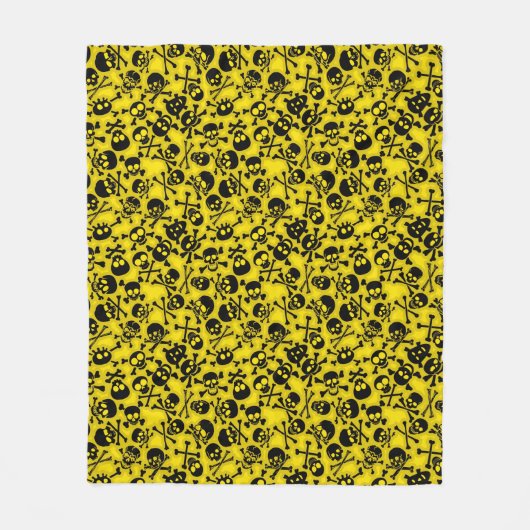 Schädel u. Knochen-Muster Fleecedecke (Vorderseite)