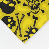 Schädel u. Knochen-Muster Fleecedecke (Ecke)