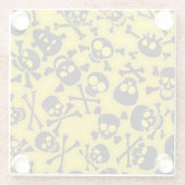 Schädel u. Knochen-Muster Glasuntersetzer (Rückseite)