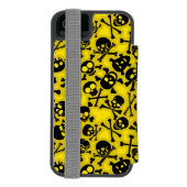 Schädel u. Knochen-Muster Incipio iPhone Geldbeutel-Hülle (Folio Rückseite)