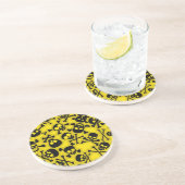 Schädel u. Knochen-Muster Sandstein Untersetzer (Seite)