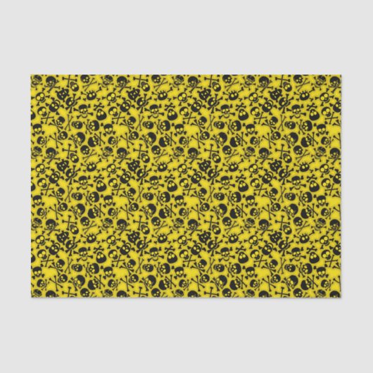 Schädel u. Knochen-Muster Seidenpapier (Vorderseite)