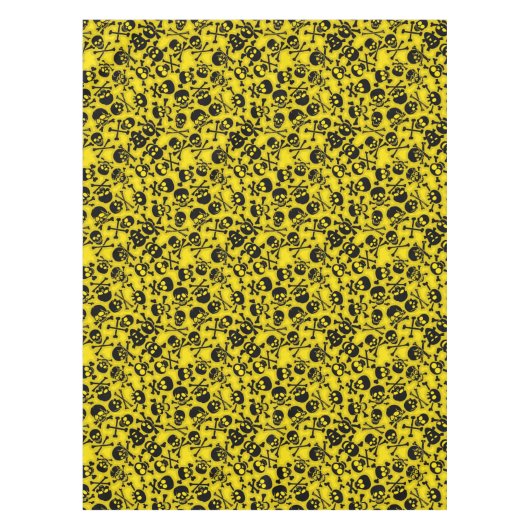 Schädel u. Knochen-Muster Tischdecke (Vorderseite)