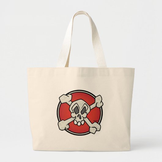 Schädel-u. Knochen-Strand-Tasche Jumbo Stoffbeutel (Vorne)