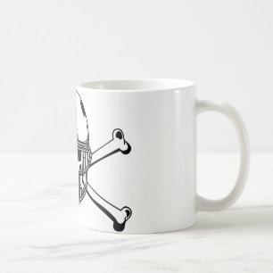 Schädel u. Kreuz-Knochen-Fußball-Spieler Kaffeetasse