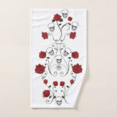 Schädel-u. Rosen-Badezimmer-Tuch-Set Badhandtuch Set (Handtuch)