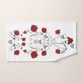 Schädel-u. Rosen-Badezimmer-Tuch-Set Badhandtuch Set (Handtuch)