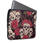 Schädel u. Rosen Laptopschutzhülle (Vorne Rechts)