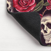 Schädel u. Rosen Mousepad (Ecke)