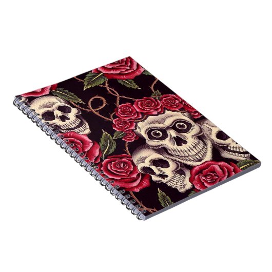 Schädel u. Rosen Notizblock (Rechte Seite)