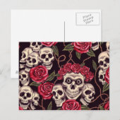 Schädel u. Rosen Postkarte (Vorne/Hinten)