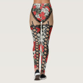 Schädel u. Rosen (schnüren Sie sich oben) Leggings (Rückseite)