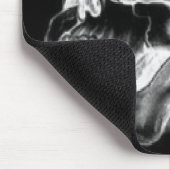 Schädel u. Rosen schwarzes Mousepad (Ecke)