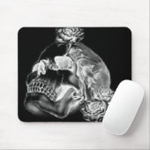 Schädel u. Rosen schwarzes Mousepad (Mit Mouse)