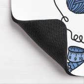 Schädel u. Stricknadeln (blau) Mousepad (Ecke)