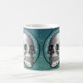 Schädel-u. Wirbels-aquamarine Kaffee-Tasse Kaffeetasse (Mittel)